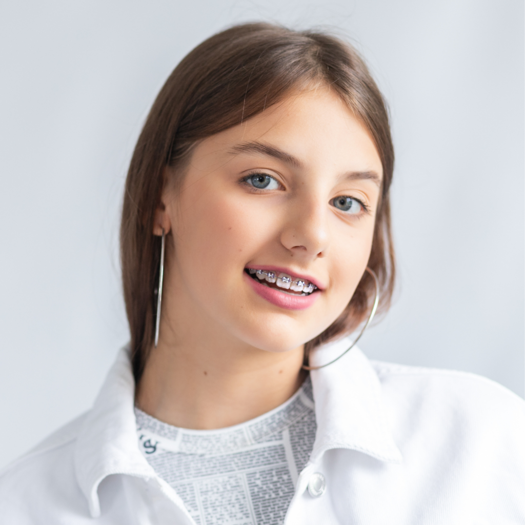 Young Girl Subtly Showing Her Braces